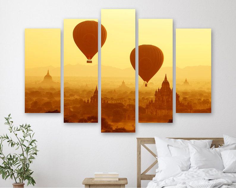 Модульна картина на полотні із п'яти частин KIL Art Політ над М'янмою 112x68 см (M51_M_238)
