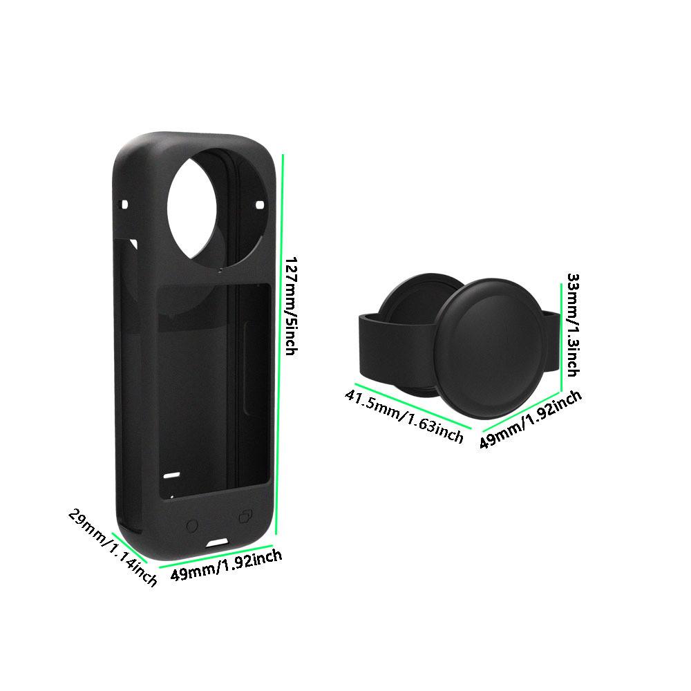 Чехол для камеры силиконовый Insta360 X4 и крышка-колпачок для объектива Черный - фото 6