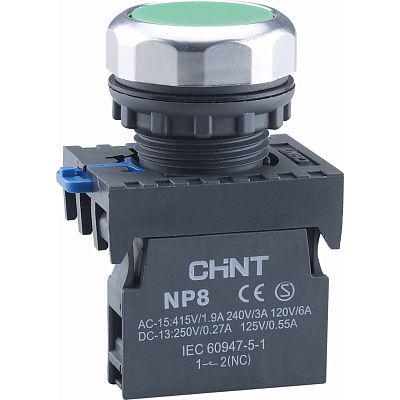 Кнопка керування CHINT NP8-10BN/3 1NO 22 мм IP65 Зелений (667232)