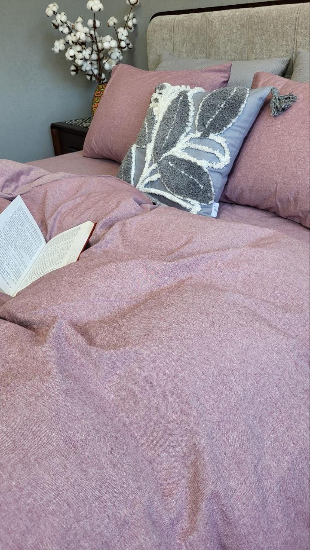 Комплект постельного белья с резинкой База хлопок евро/наволочки 50х70 см Mauve (W1181) - фото 5 Комплект постельного белья с резинкой База хлопок евро/наволочки 50х70 см Mauve (W1181) - фото 5