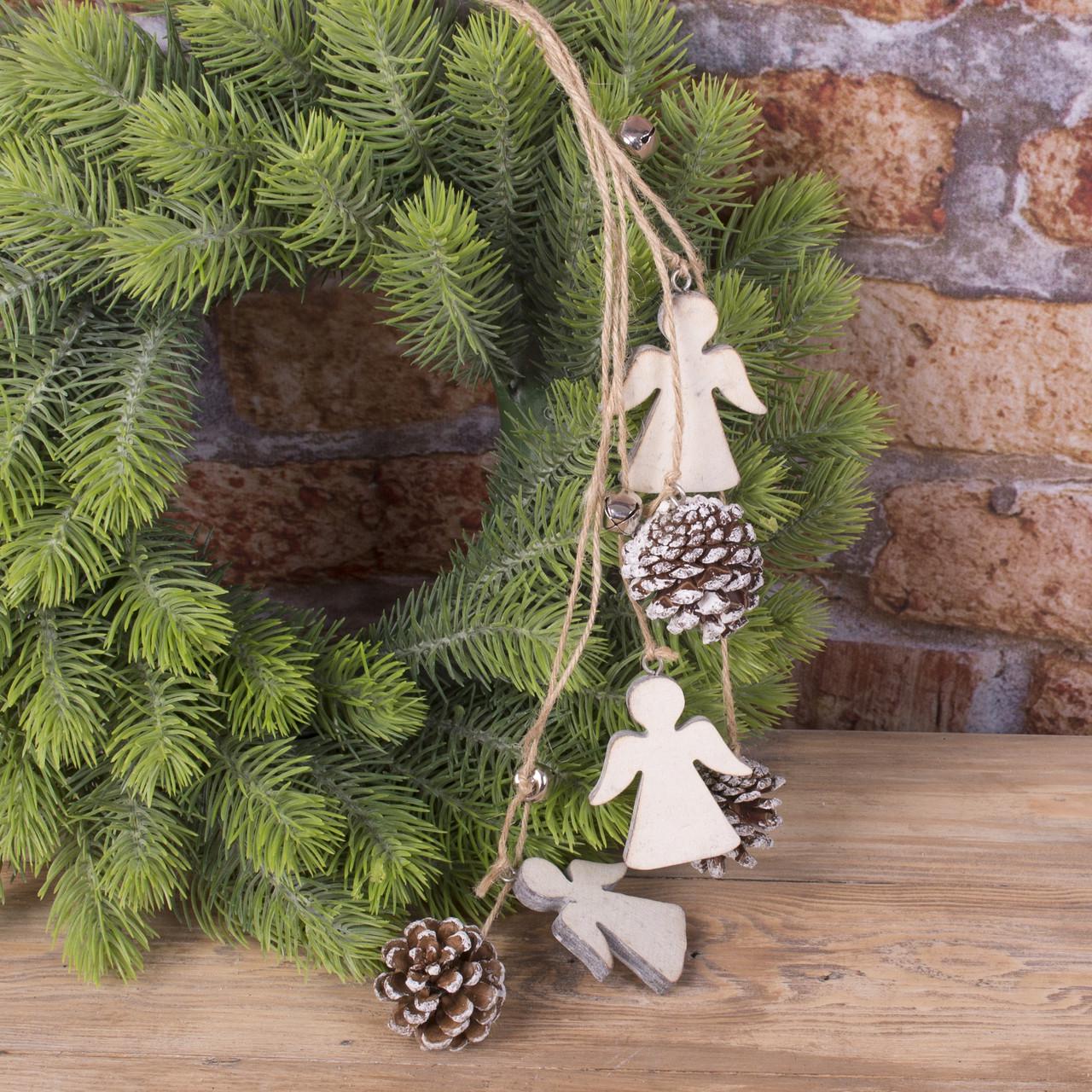 Подвеска новогодняя Ангелочки с колокольчиками (2107-2)
