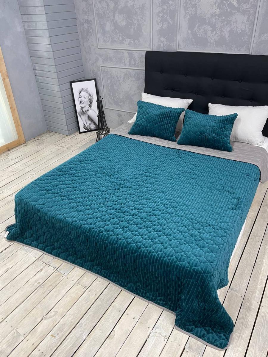 Покрывало стеганое евро с подушками (32516)