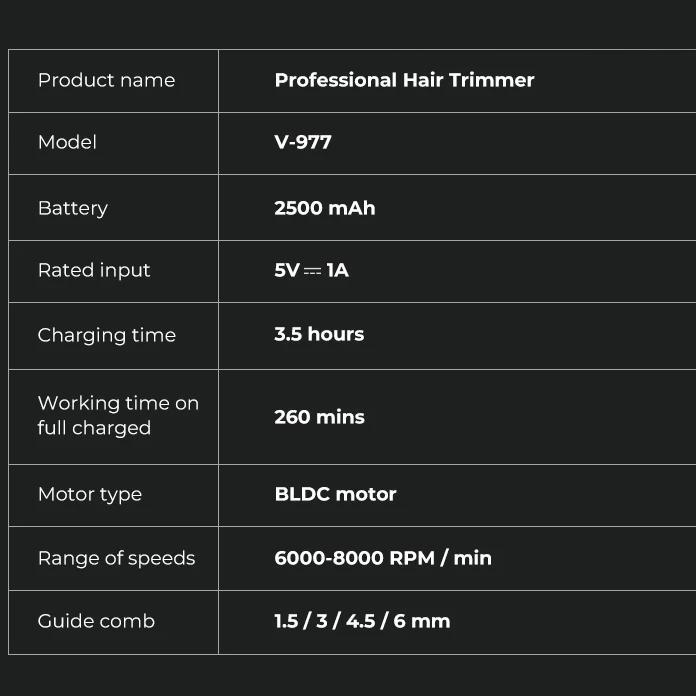 Набор для стрижки и бритья VGR V-977 V-377 Black (30659161) - фото 4 Набор для стрижки и бритья VGR V-977 V-377 Black (30659161) - фото 4