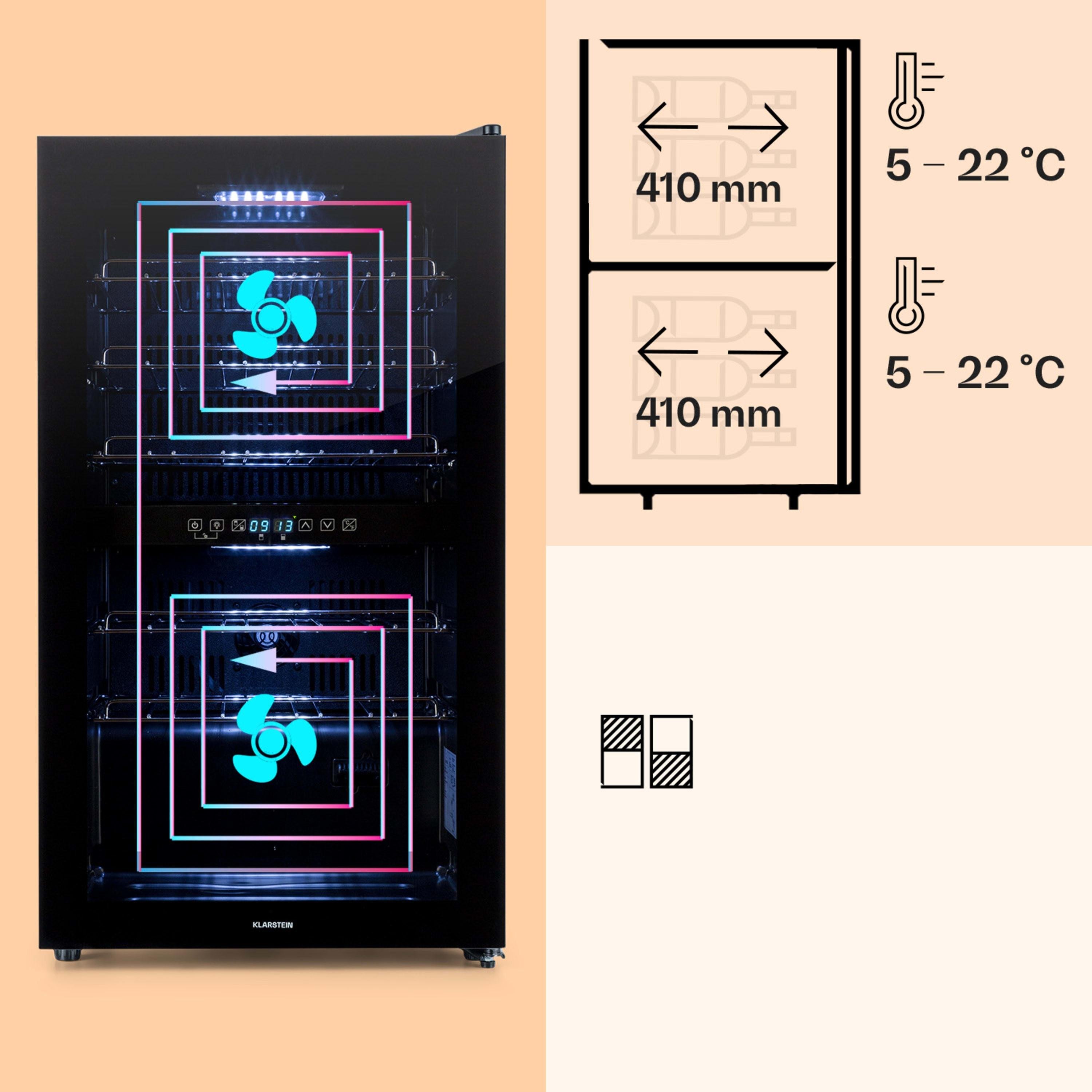 Холодильник для вина Klarstein Shiraz 29 Duo 2 зони 80 л 29 пляшок 5-22°C - фото 3