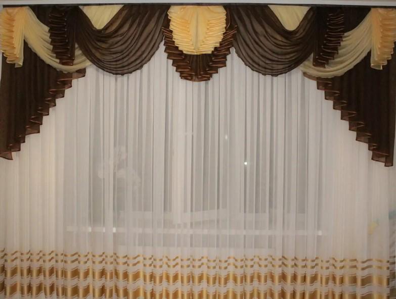 Ламбрекен шифон 3 м Шоколадный (177)