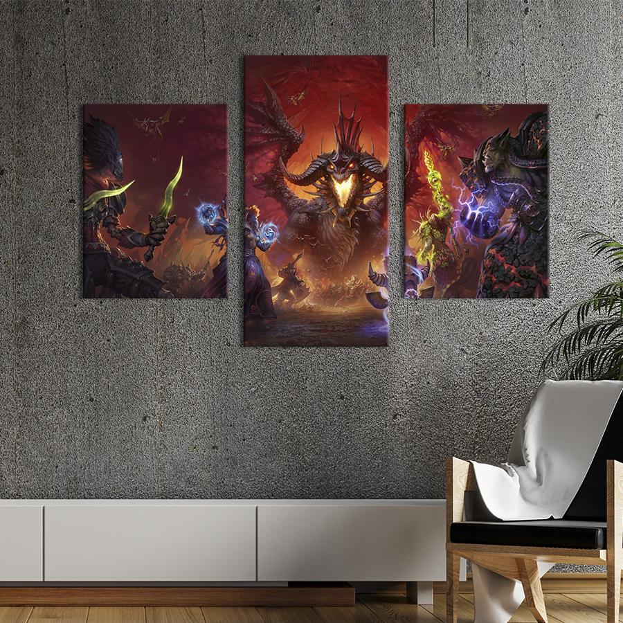 Картина для интерьера Могучая Ониксия - герой игры World of Warcraft 96x60 см (655-32)