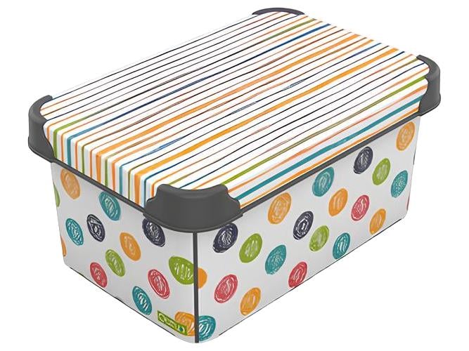 Коробка с крышкой Qutu Style Box Colored Zigzag 5 л (MLM-STYLE-BOX-S-K-COLORED-ZIGZAG-5L_)