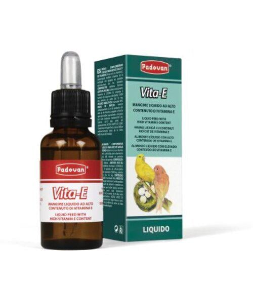 Корм дополнительный жидкий Padovan Vita-E Liquid для птиц живущих в клетках и вольерах 30 мл (PP00507)