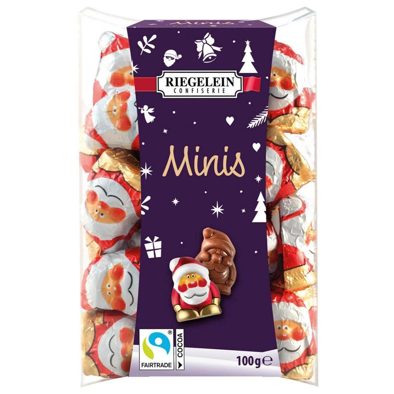 Шоколадные фигурки Санты Riegelein Chocolade Minis 100 г (23296036)