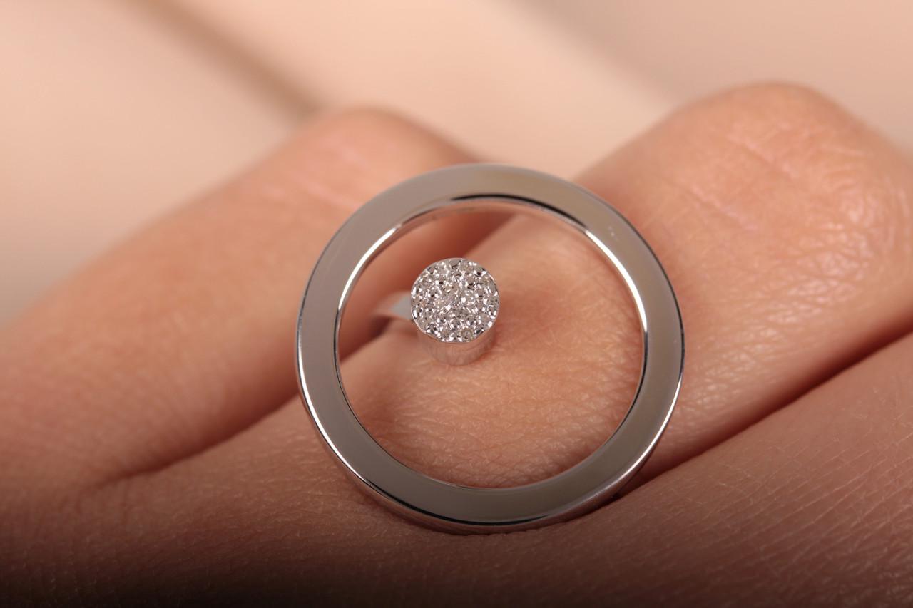 Кільце з білого золота з фіанітами (2244051971)