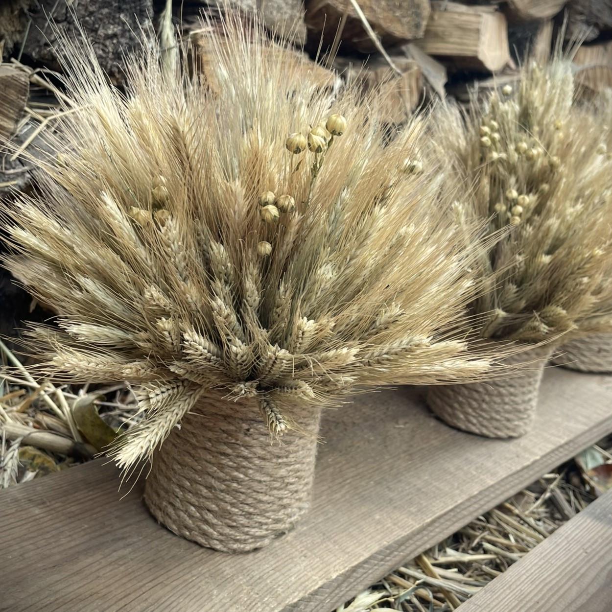 Рождественский дидух из ржаных колосьев и льна 20 см (1893301596) - фото 2 Рождественский дидух из ржаных колосьев и льна 20 см (1893301596) - фото 2