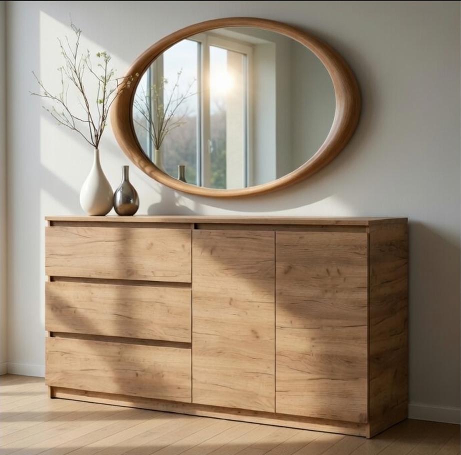 Комод Майстер Форм Брайт лівосторонній 1580х376х730 мм Дуб крафт золотий (20231)