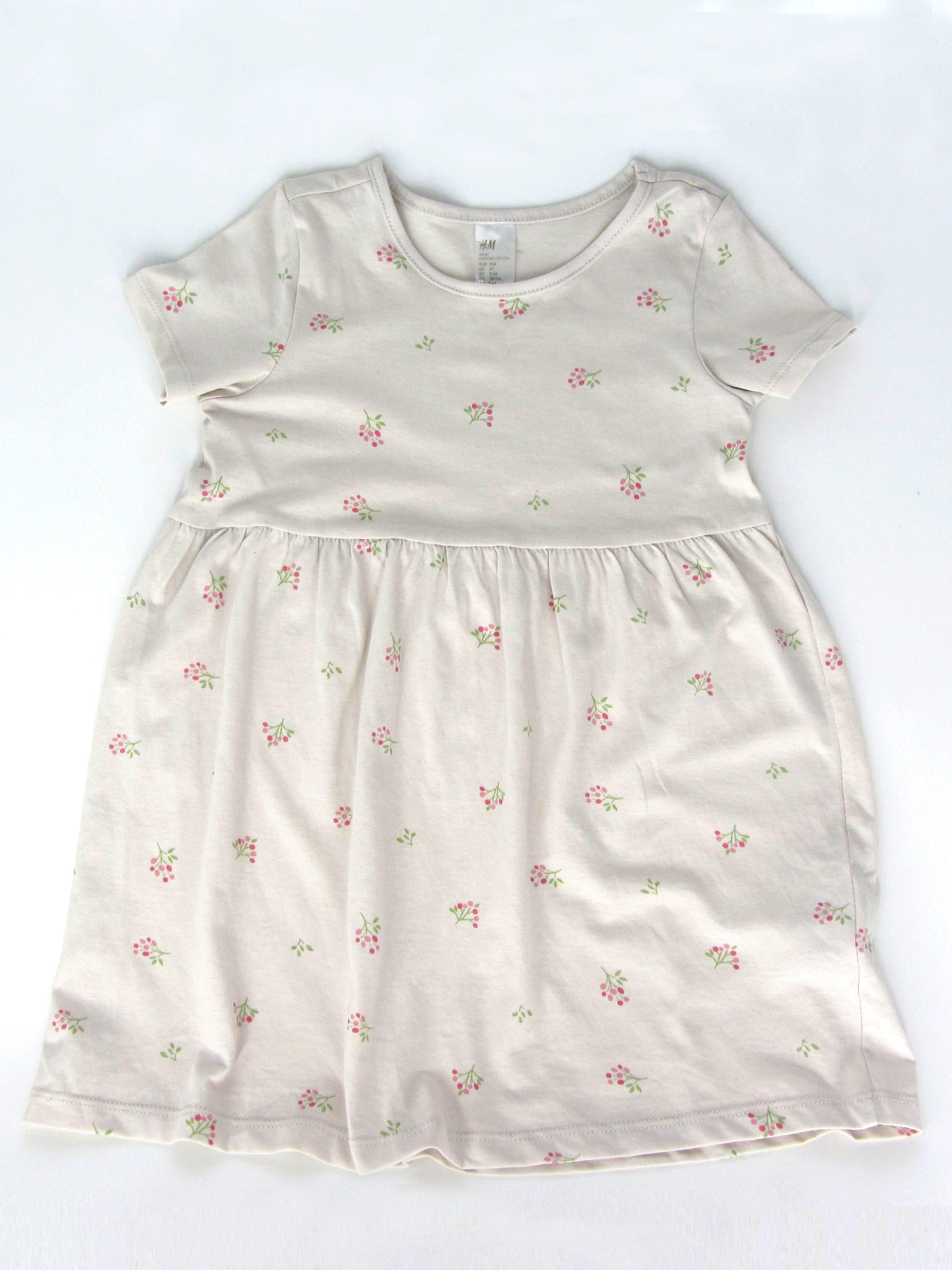 Сукня H&M Квіти 104 см Кремові (A2011051512)