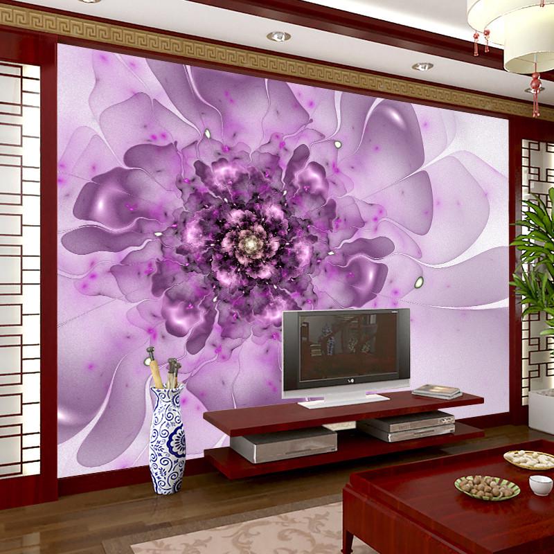 Фотообои 3D флизелиновые цветочные для спальни/зала/кухни Сиреневый цветок