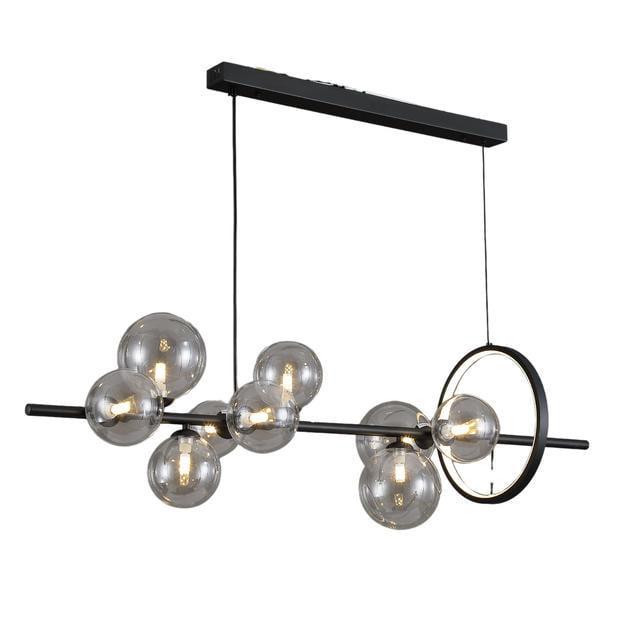 Люстра подвесная Valeso на девять плафонов G9 с LED-кольцом IP20 Черный (V-GLD-23918/9+1)