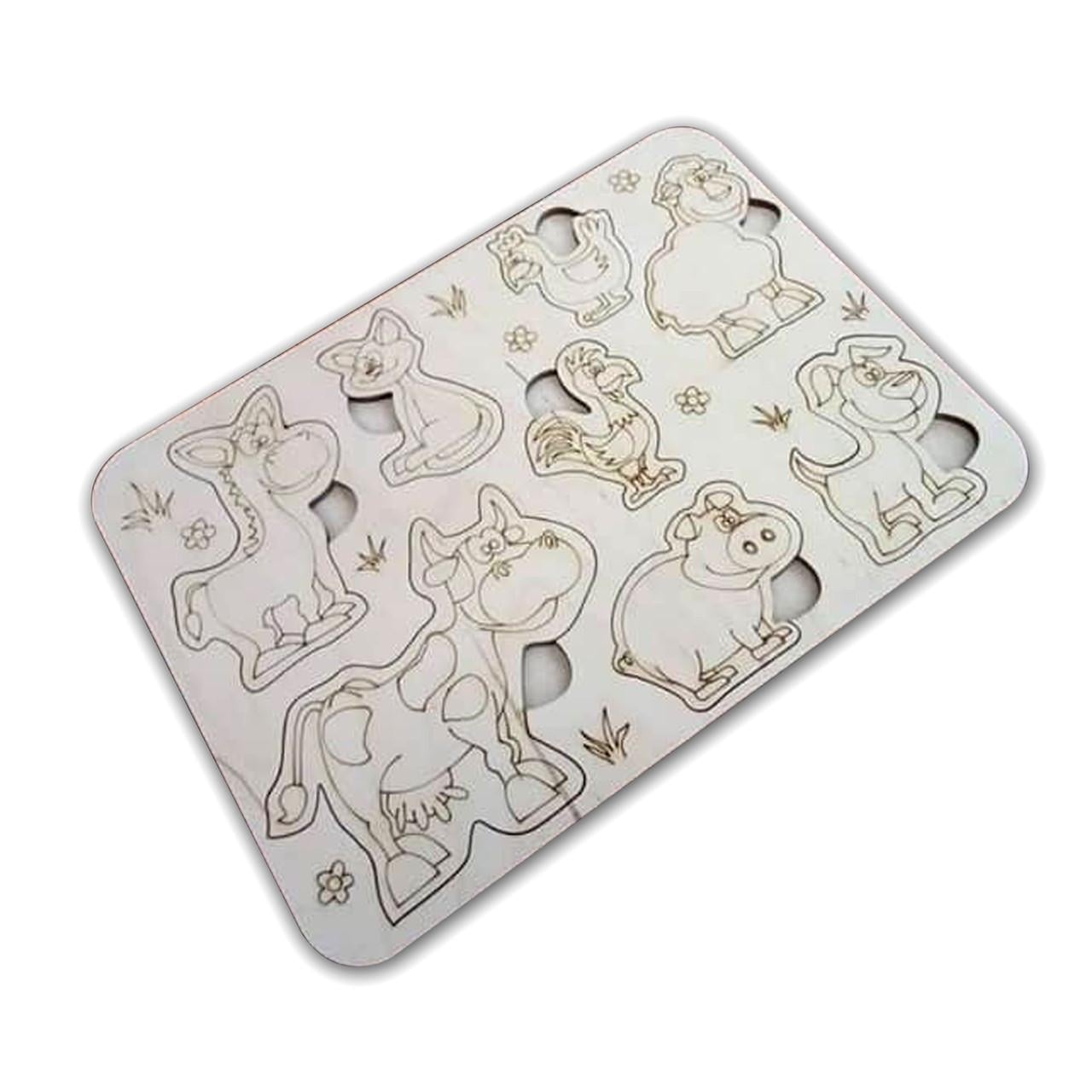 Головоломка детская WoodCraft Животные из дерева 30х20 см (а48)