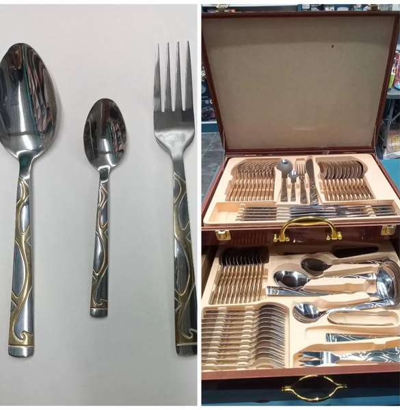 Набір столових приладів Rainberg у подарунковій валізі на 12 персон 72 пр. (RB-2433) Набір столових приладів Rainberg у подарунковій валізі на 12 персон 72 пр. (RB-2433)