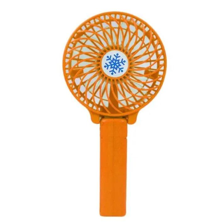 Вентилятор портативный Mini Fan с аккумулятором и ручкой Оранжевый