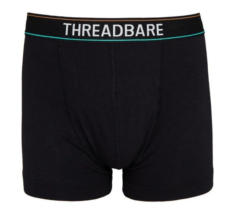 Набор мужских анатомических трусов боксеров Threadbare Black Hipster Boxers 3 шт. S Черный (106444715)