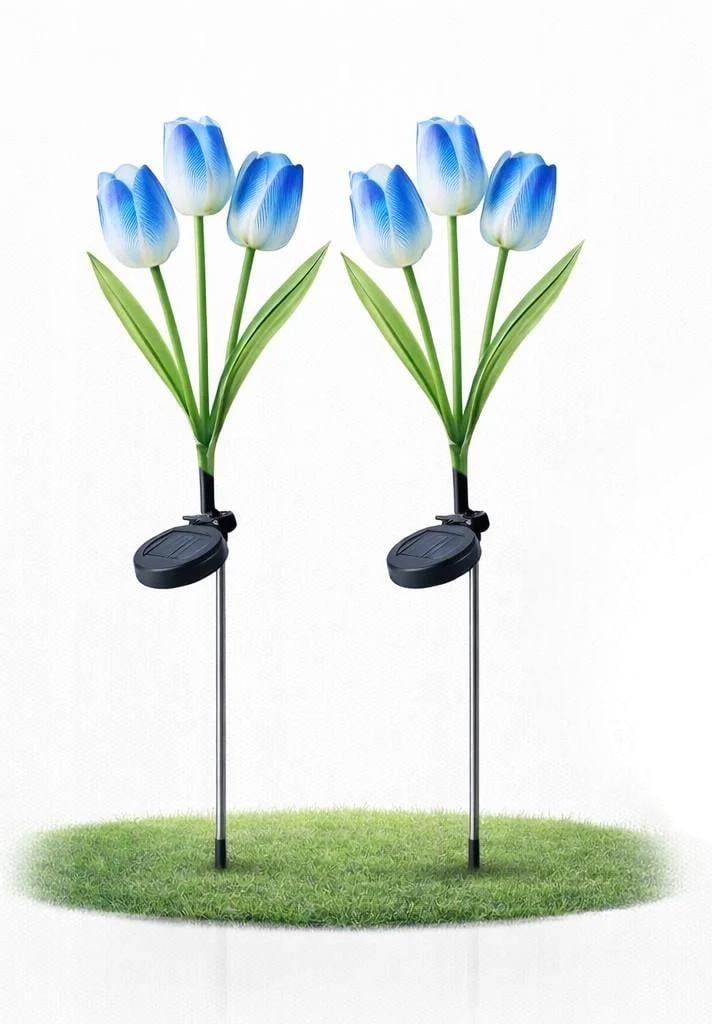 Светильники на солнечной батарее SunLamp Тюльпан LED 2 шт. с теплым светом Синий CC240412 (32964718)