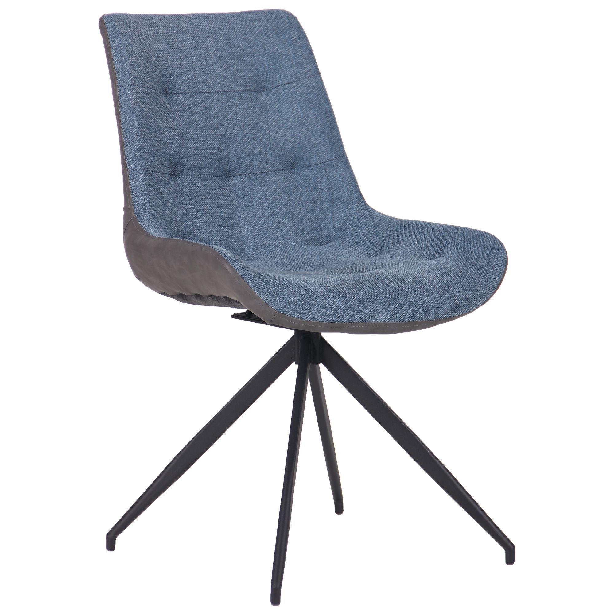 Обеденный поворотный стул AMF Aurora сталь/кожзаменитель/текстиль 860х550х630 мм Черный/Океан/Бетон