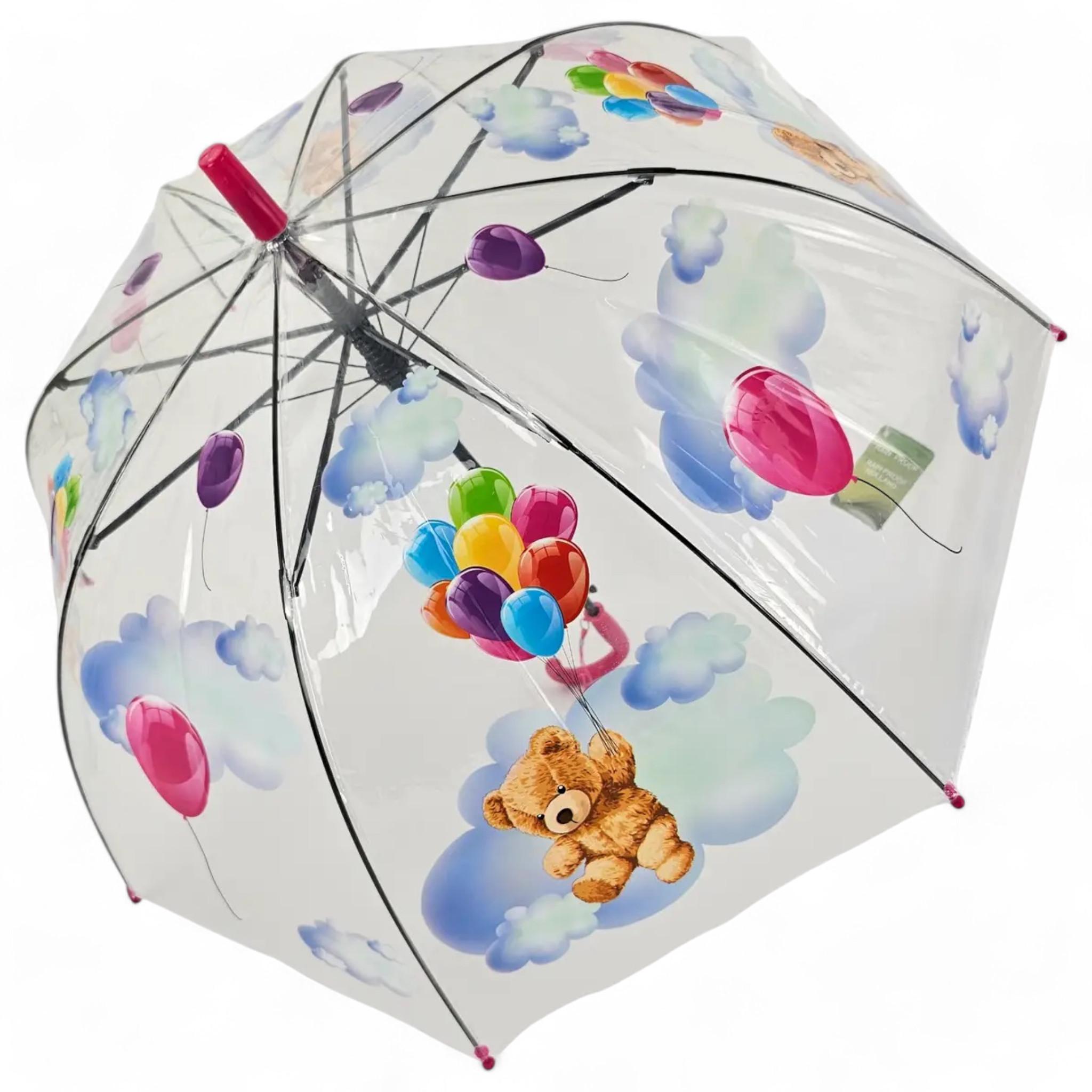 Парасолька тростина Rain ProoF Teddy Bear Adventure напівавтомат на 8 спиць Pink