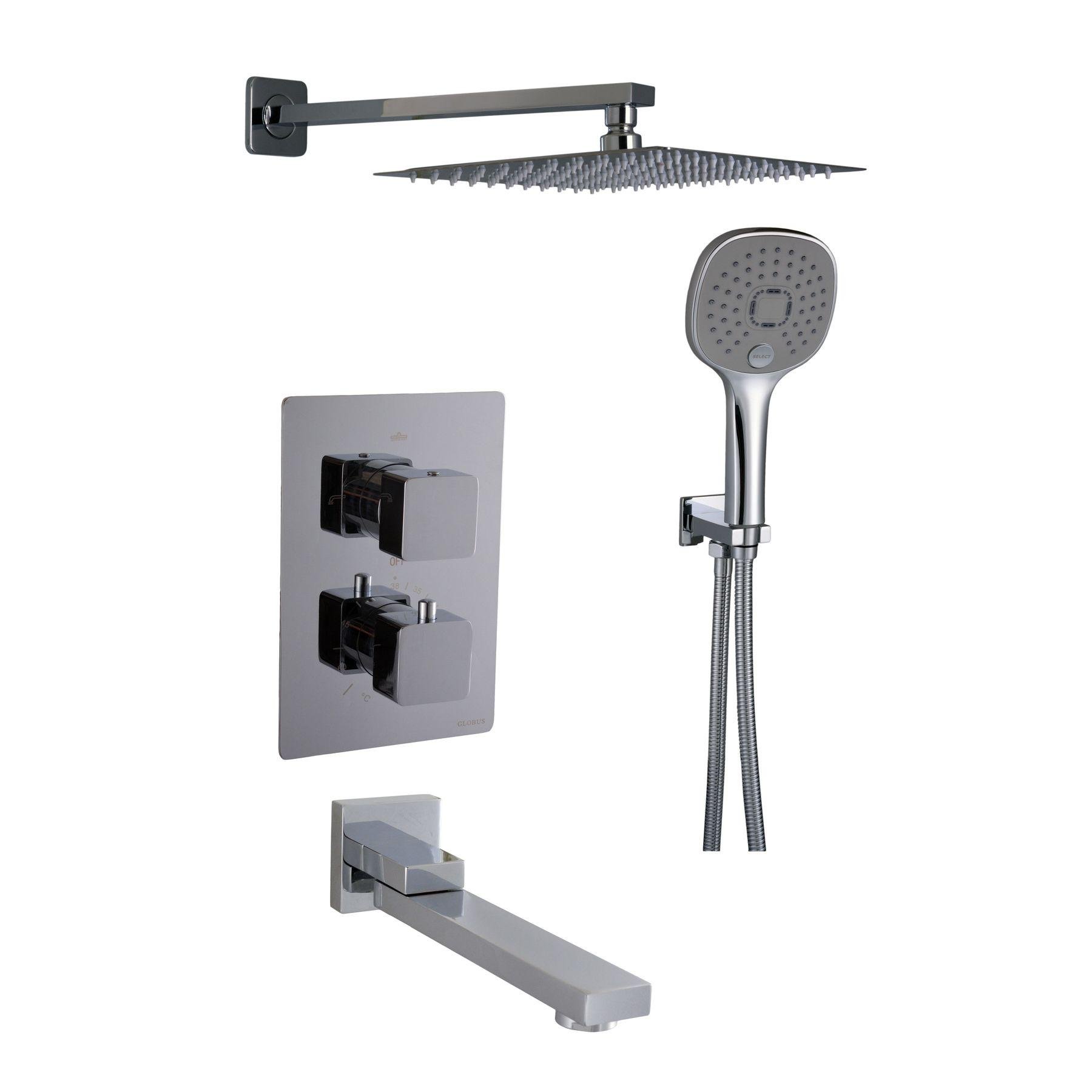 Душевая система скрытого типа Globus Lux GLM-505N-SMART 000023328 с верхним душем Хром (132769)