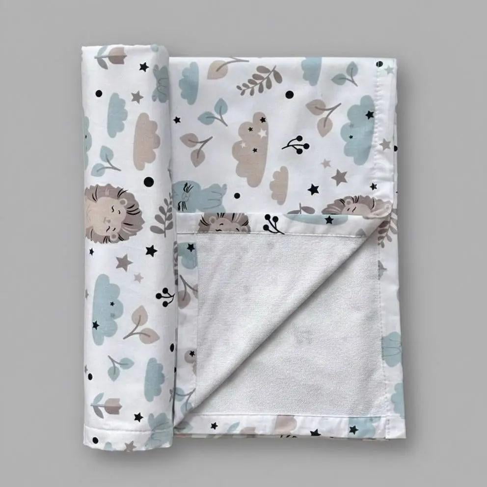 Пеленка детская непромокаемая BST хлопок/мембранная/бамбуковая махра 100х70 см Белый/Коричневый (1869664730)