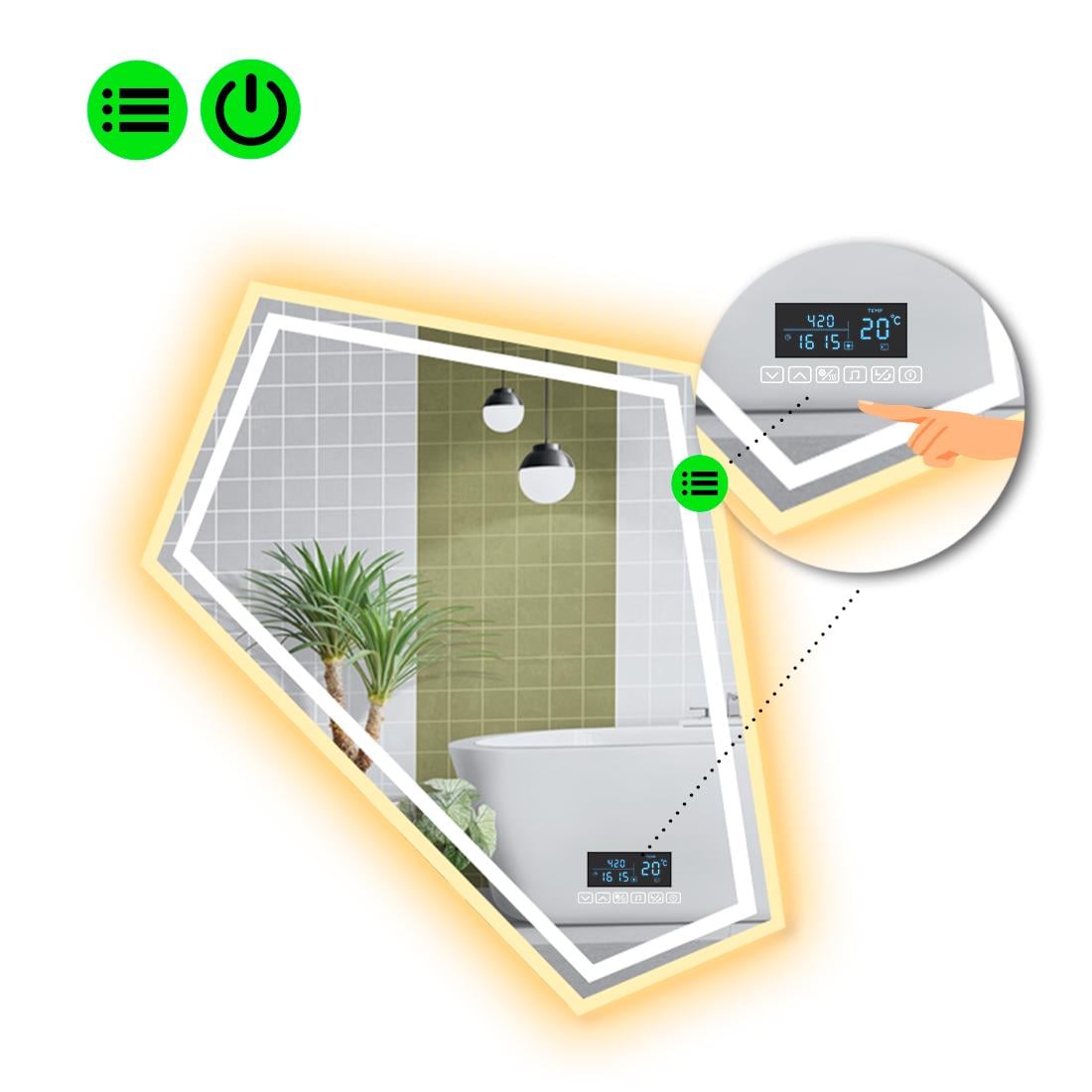 Зеркало с LED подсветкой Modulo 4 с Smart-блоком 120x100 см (8995540)