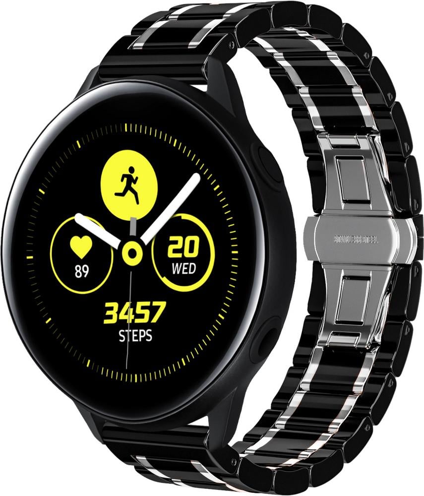 Ремінець керамічний Ceramo для Galaxy Watch Active Black/White (28729-1E)