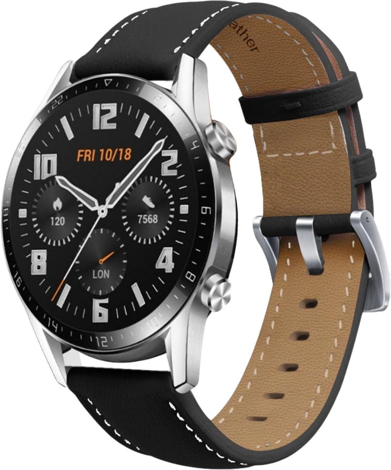 Ремешок кожаный Folsa для Huawei Watch GT 2 46 мм Black (31545-2B)