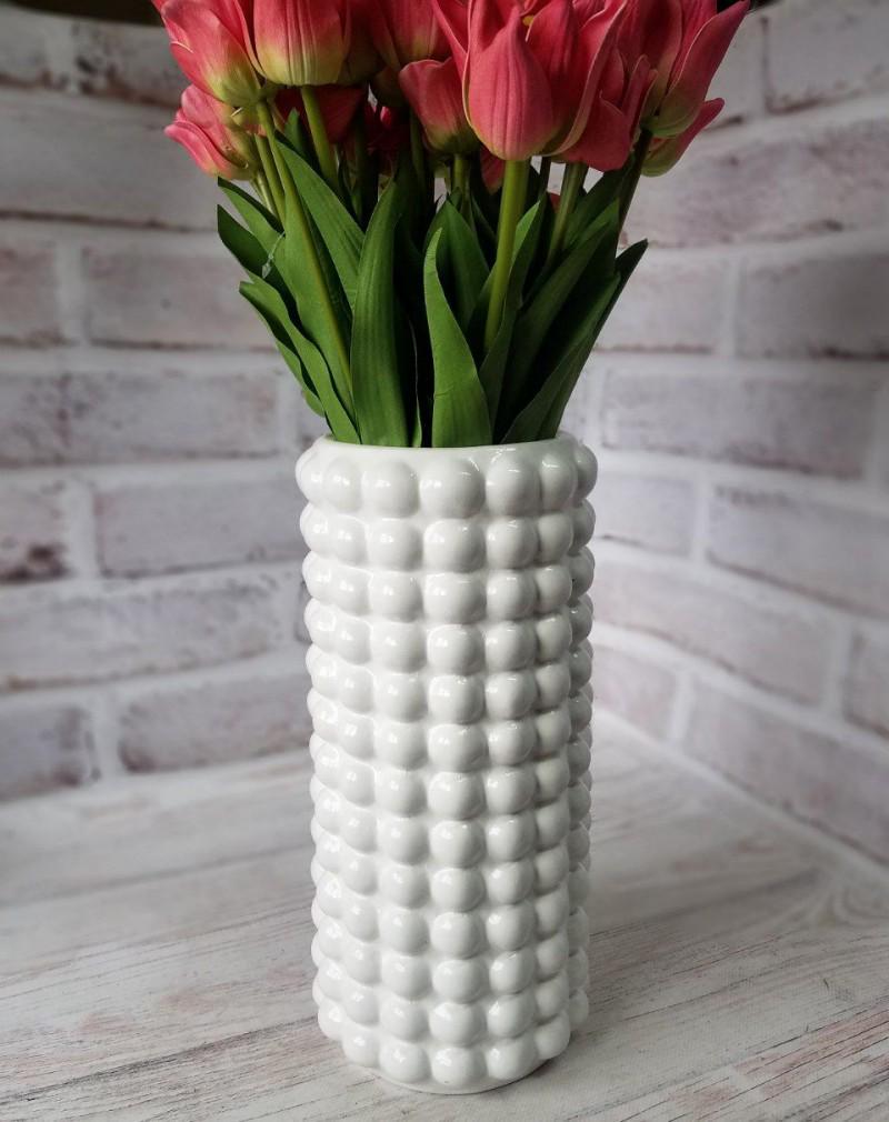 Ваза керамическая Бамбл глянец 33 см Белый