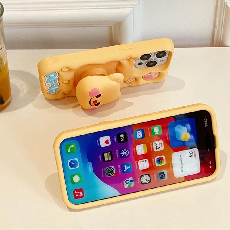 Протиударний Силіконовий Чохол Funny 3D для Apple iPhone 14 Pro (6.1") Little bear - фото 4