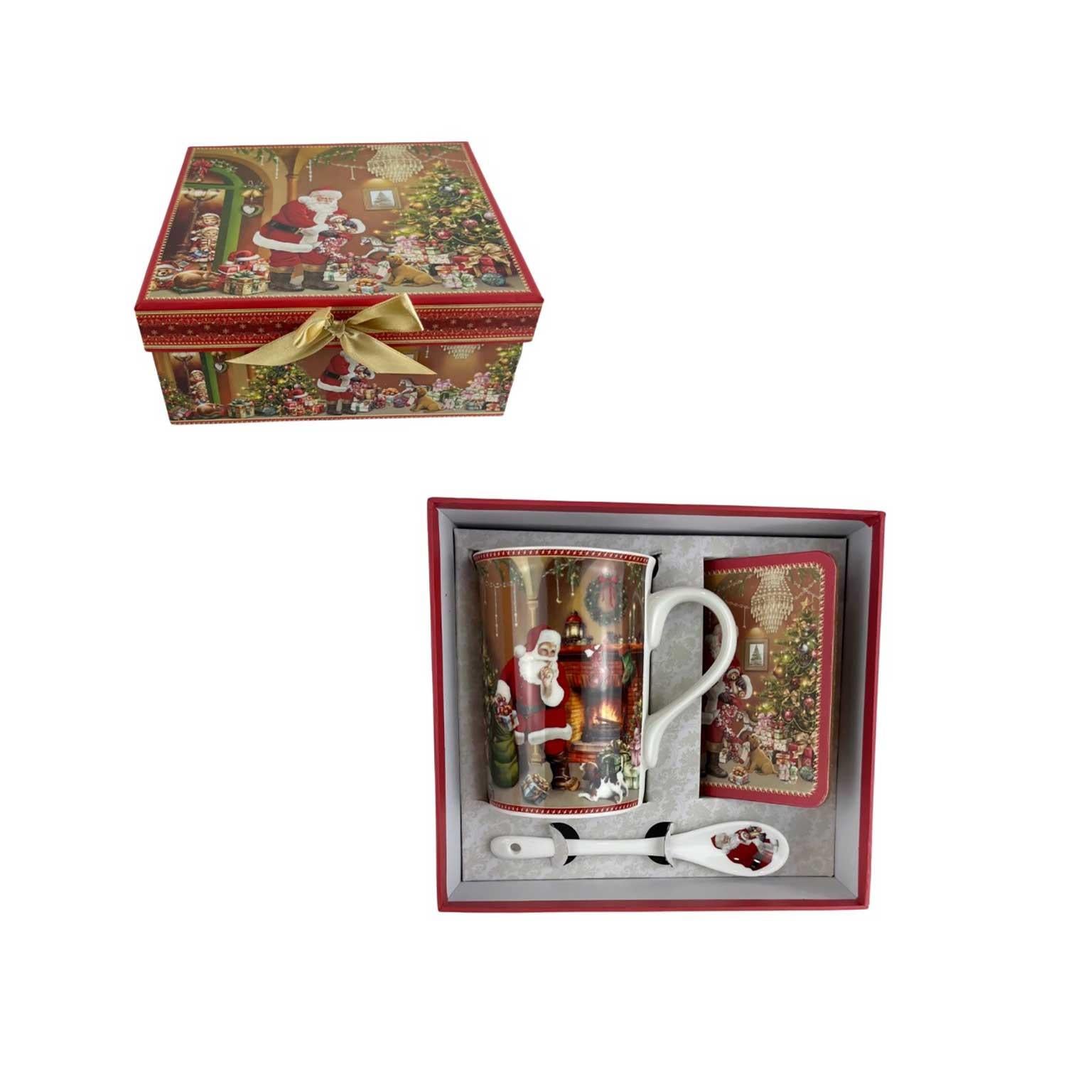 Чашка Ночь перед рождеством LC005DS/225 керамическая с ложкой и подставкой 300 мл Чашка Ночь перед рождеством LC005DS/225 керамическая с ложкой и подставкой 300 мл