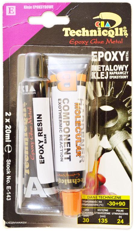 Клей эпоксидный металлический Technicqll в тюбике 20 мл по 2 шт. (000023289)