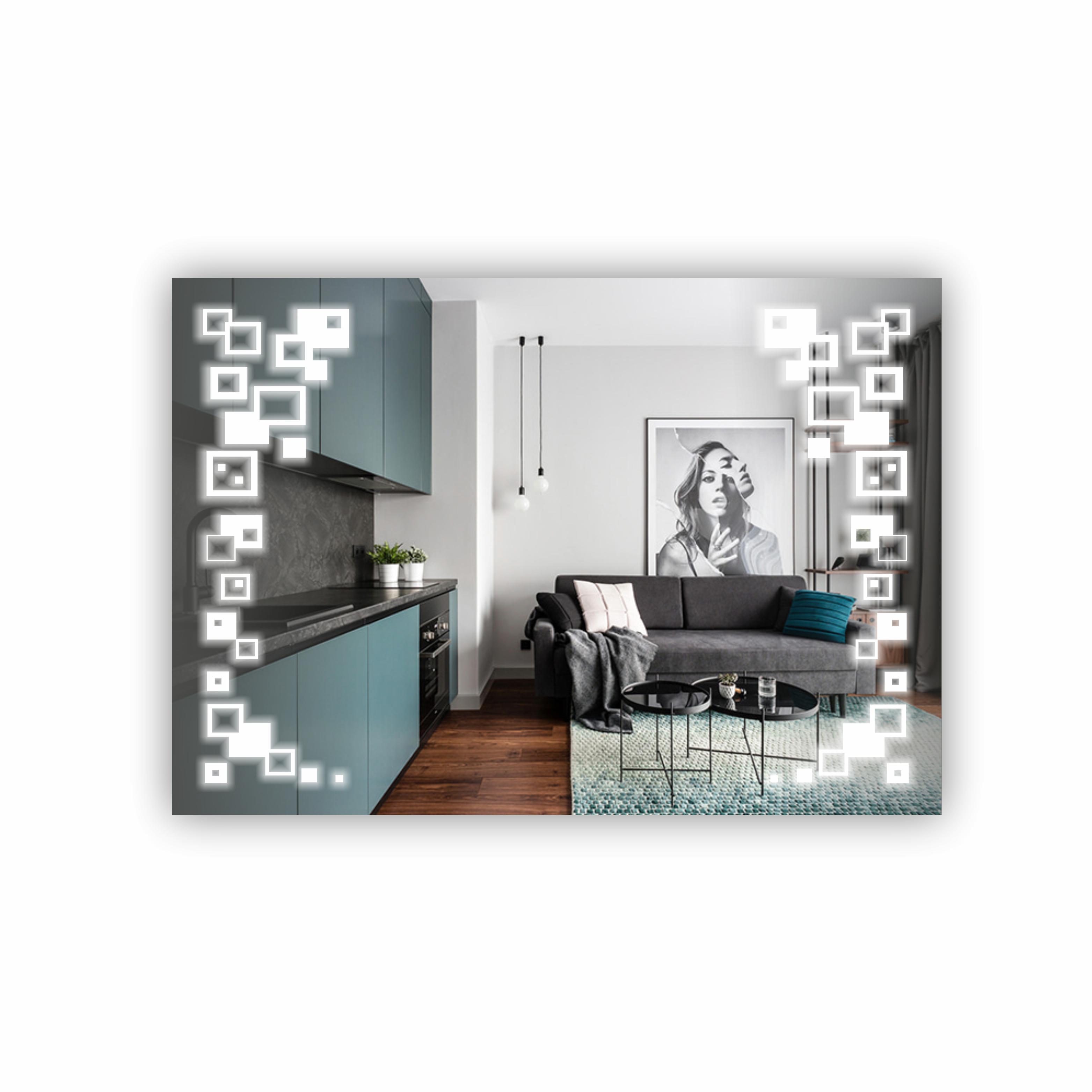 Зеркало с LED подсветкой 1000х700 мм (R-091)