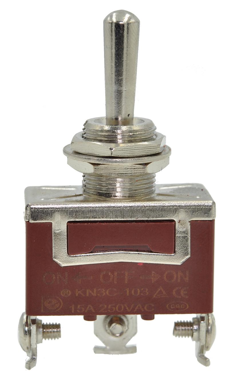 Тумблер KN(3)C-103 ON-OFF-ON 3pin 15A 250VAC Daier