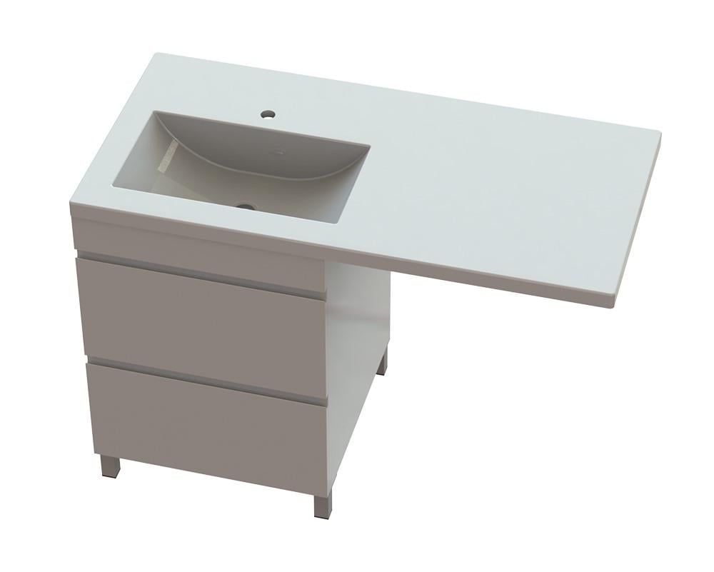 Тумба Рамона с умывальником Юнона А100 левая Белый глянец (1882350531)