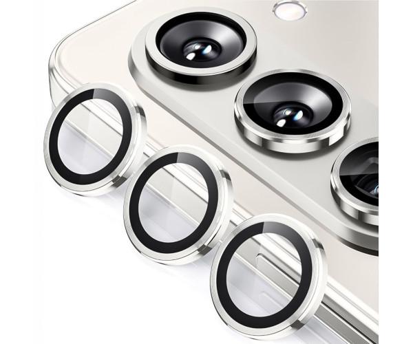 Защитное стекло с рамкой CD Pattern на заднюю камеру для Samsung Galaxy Fold6 Серебряный