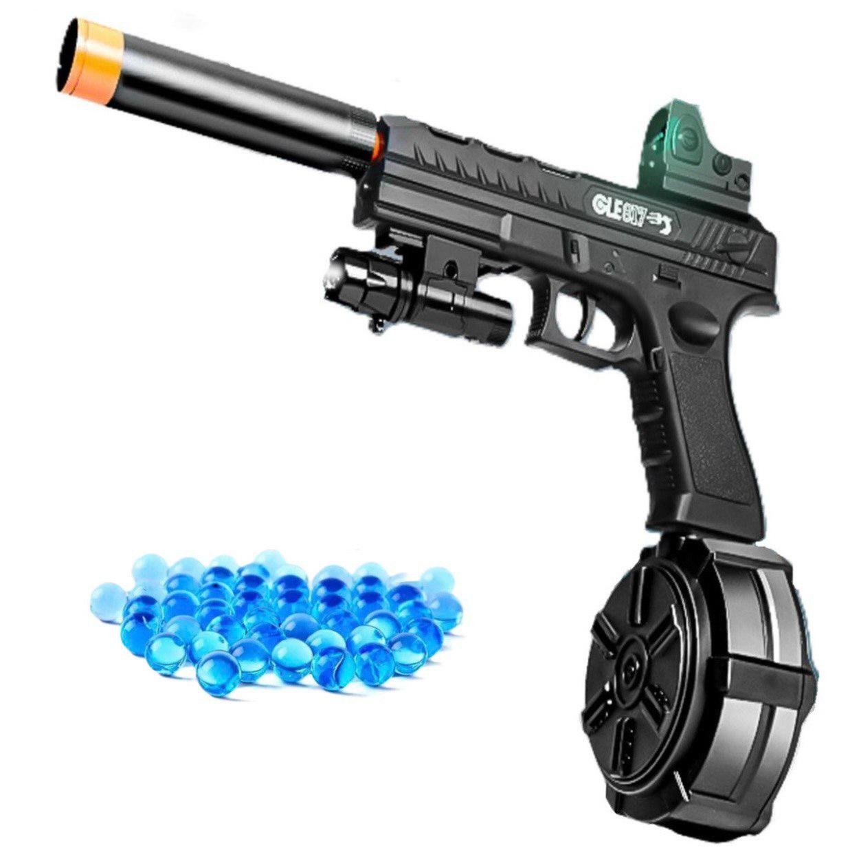 Пістолет іграшковий на орбізах акумуляторний та 500 орбізів 36 см Чорний