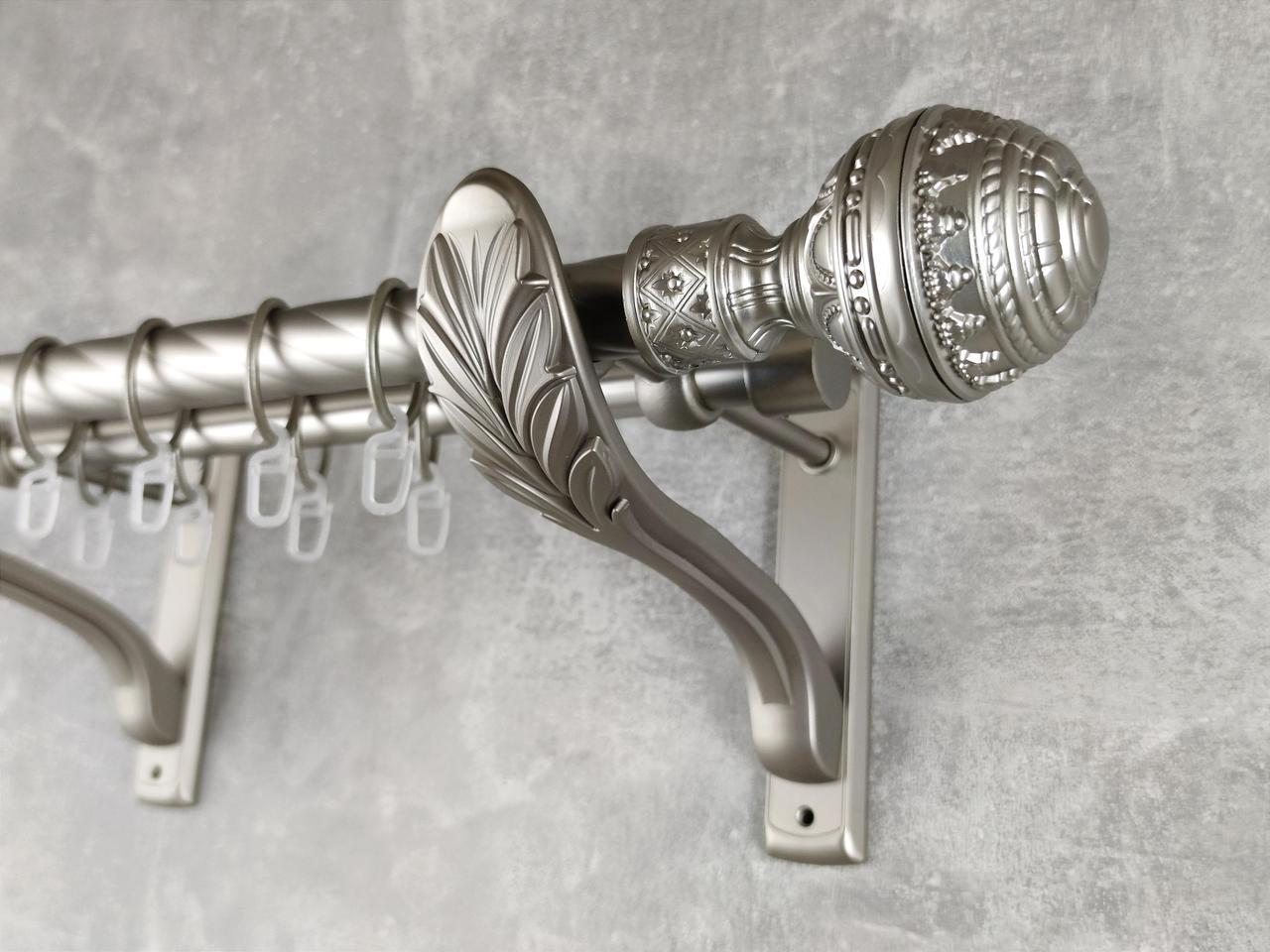 Карниз MStyle металлический для штор двухрядный Арабеска 25/19 мм крученый 200 см Сатин (5010822)