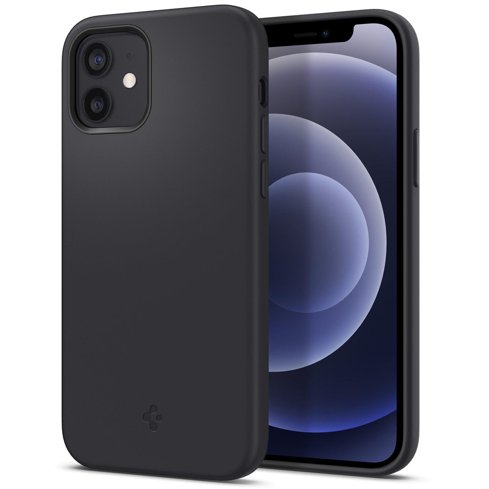 Чехол противоударный силиконовый Spigen Silicone Fit для Iphone 12/12 Pro (6.1") Black Чехол противоударный силиконовый Spigen Silicone Fit для Iphone 12/12 Pro (6.1") Black