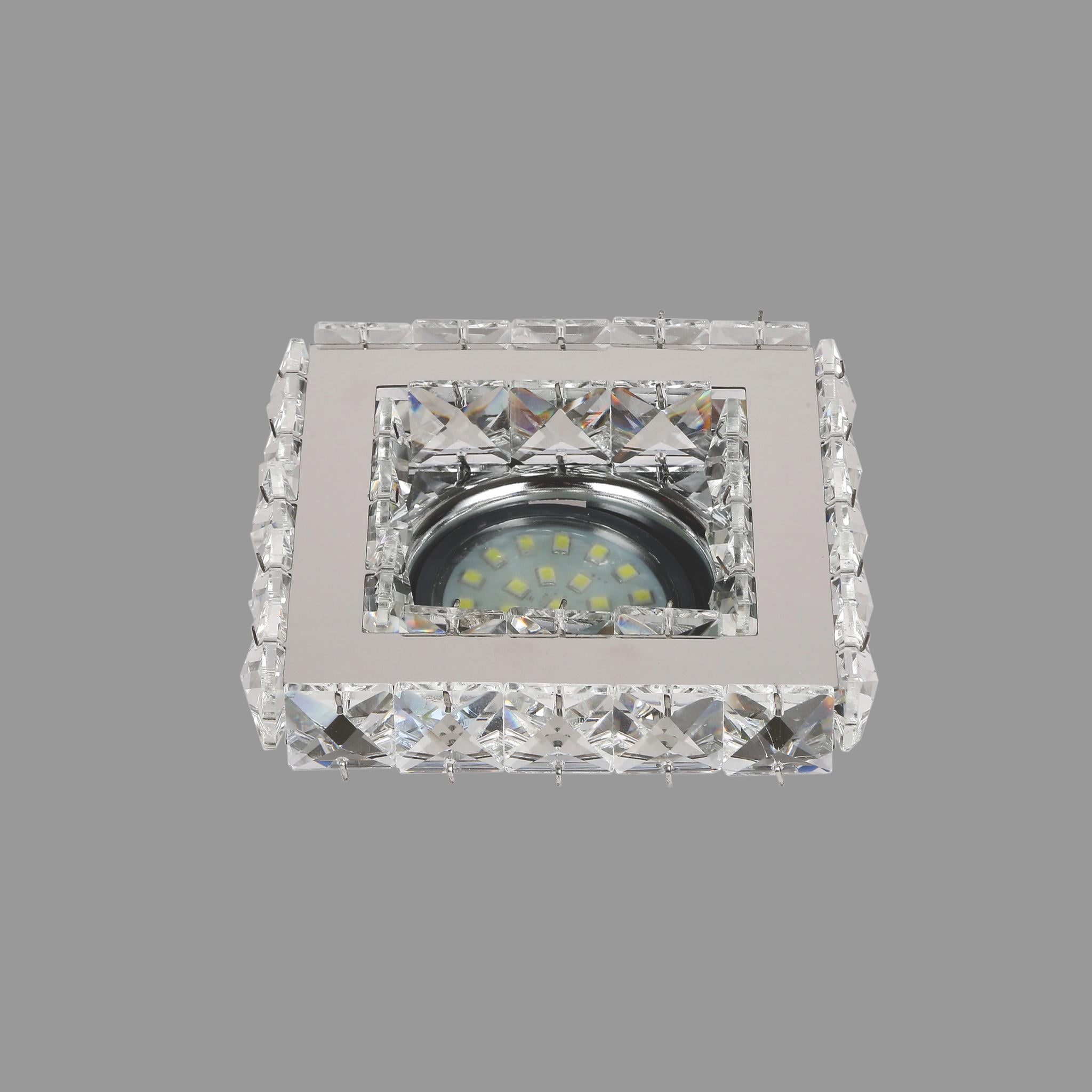 Светильник Crystal светодиодный квадратный Серебряный