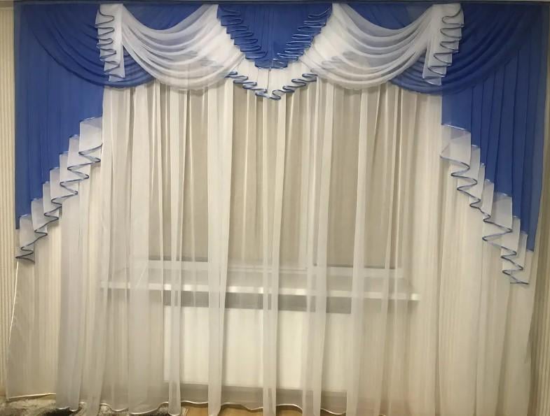 Ламбрекен шифон 3 м Голубой (178)