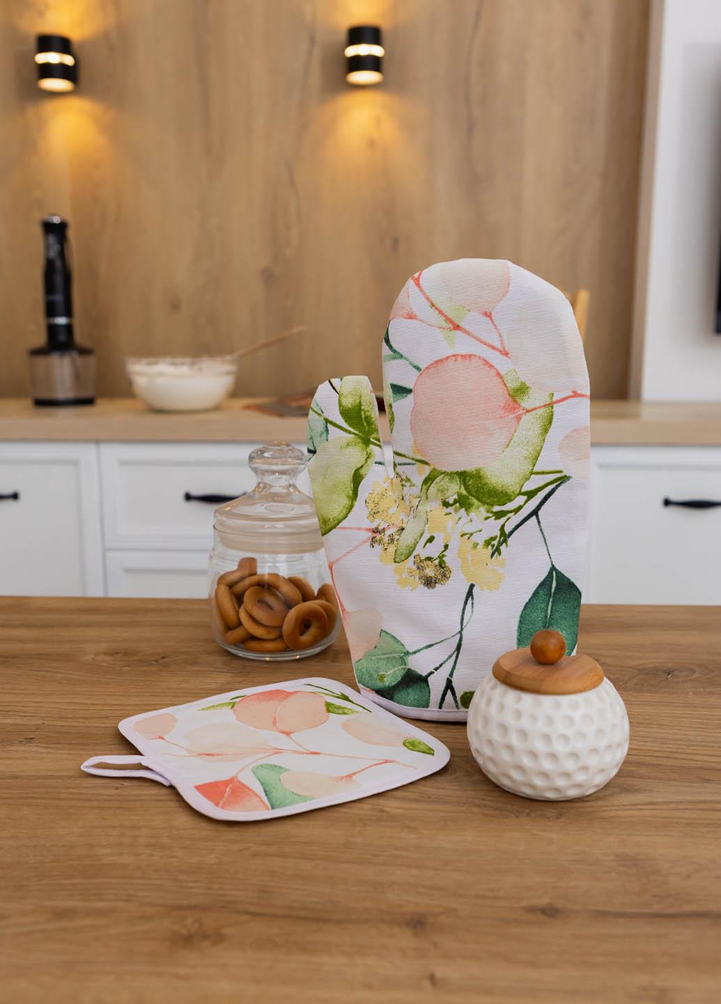 Набор варежка и прихватка водоотталкивающие Листочки зеленые - фото 2 Набор варежка и прихватка водоотталкивающие Листочки зеленые - фото 2