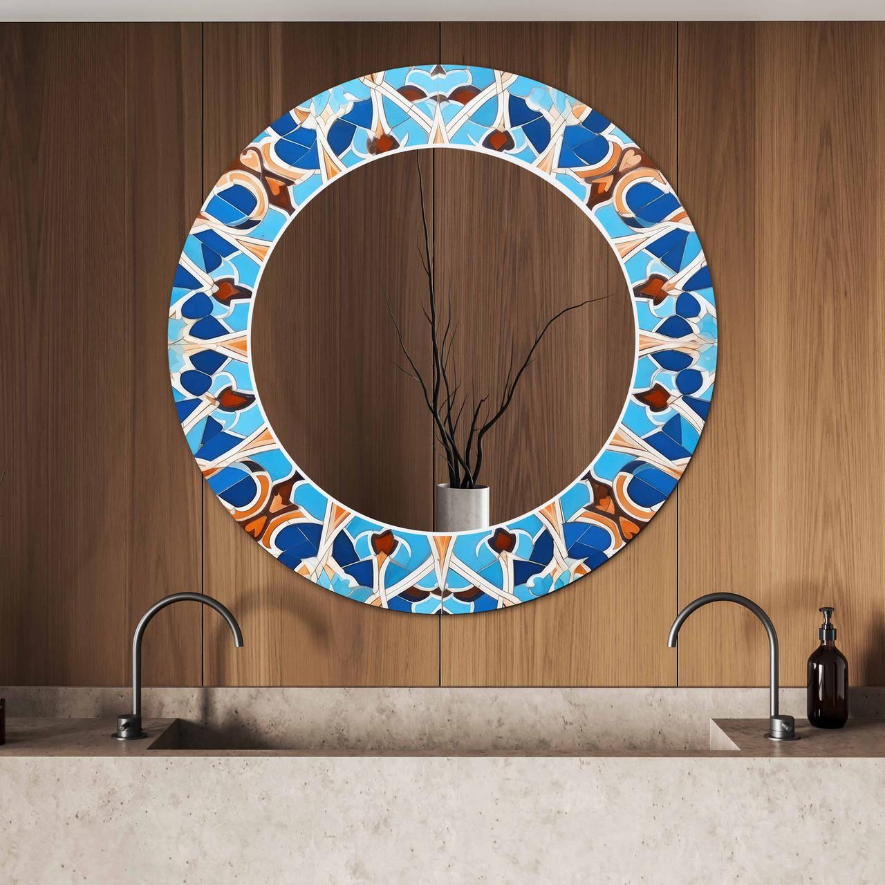 Зеркало на стену NovellaPrint с рисунком мозайки круглое 60 см (2018.2) Зеркало на стену NovellaPrint с рисунком мозайки круглое 60 см (2018.2)