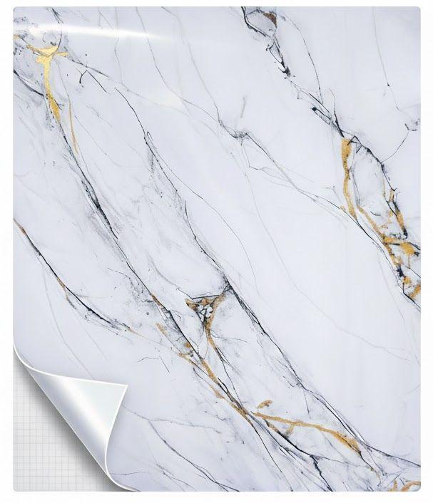 Панель самоклеящаяся глянцевая ПВХ 60х90 см Светло-серый мрамор с прожилками серого и золота (8110)