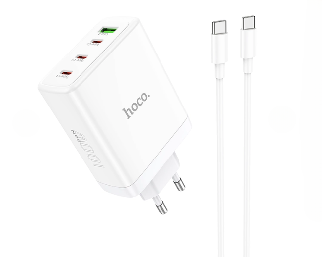 Мережевий зарядний пристрій Hoco N31 Leader PD100W four-port/Type-C White