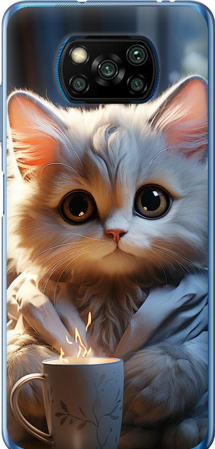 Чехол на Xiaomi Poco X3 White cat (5646u-2073-42517)