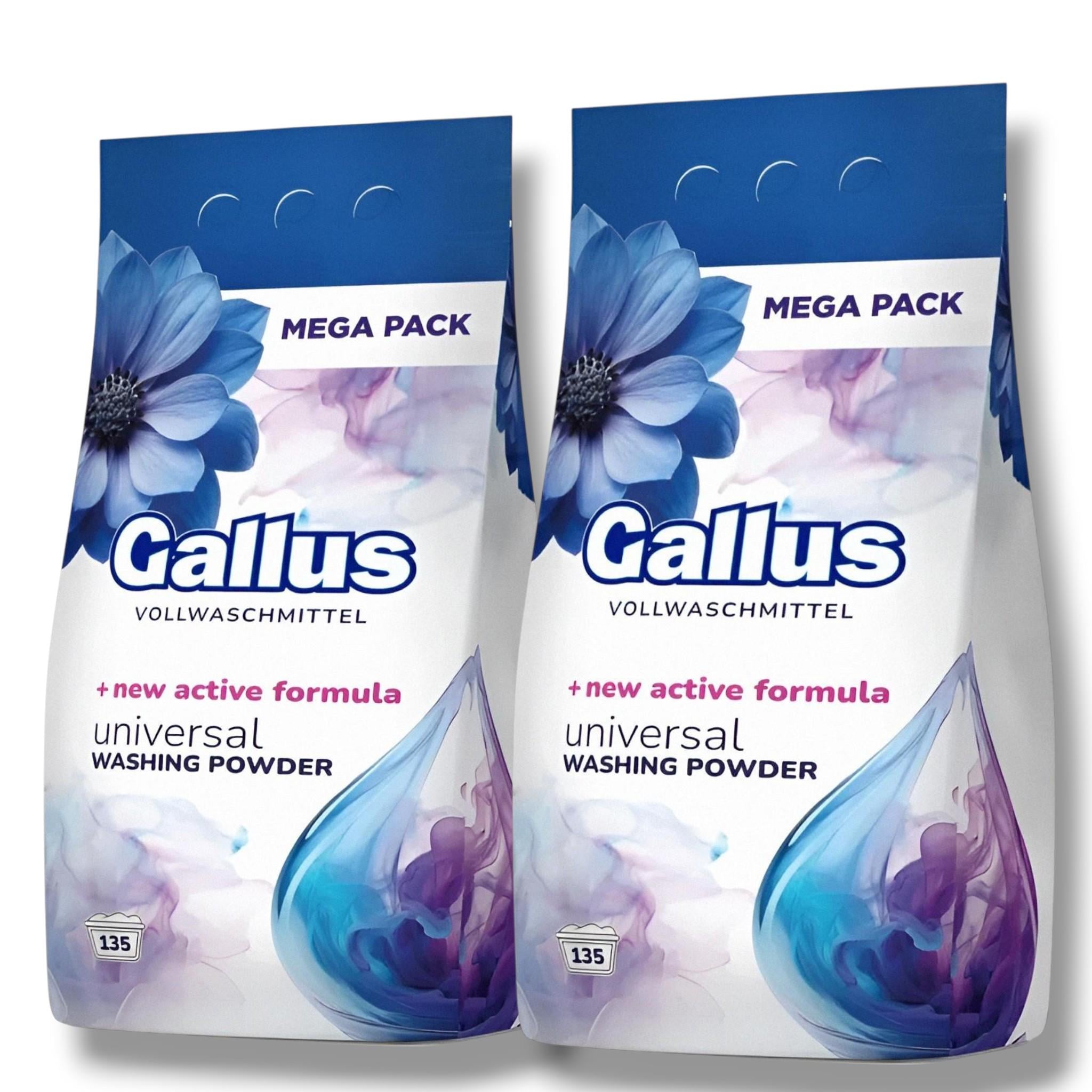 Набор порошок для стирки универсальный Gallus Universal MEGA PACK 8,1 кг 135 циклов стирки 2 пак. (304016-2)